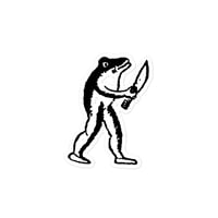 Image 3 of Eugene Teal - Frog with Knife Sticker