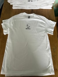 Image 2 of Silly Goose T-Shirt in White with Embroidered White Logo