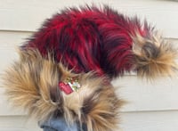 Red with Black Tip/Animal Print Santa Hat