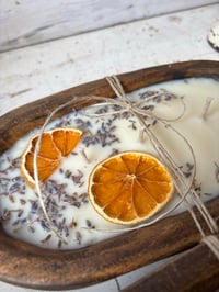 Image 5 of NEW Wooden Dough Bowl Essential Oil Soy Candle