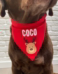 Image 4 of Classic Reindeers - Personalised Reindeer Reversible Bandana