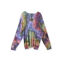 Image 1 of 4XL Unisex Adult Waffle Long Sleeve Shirt in Candy Geode Ice Dye