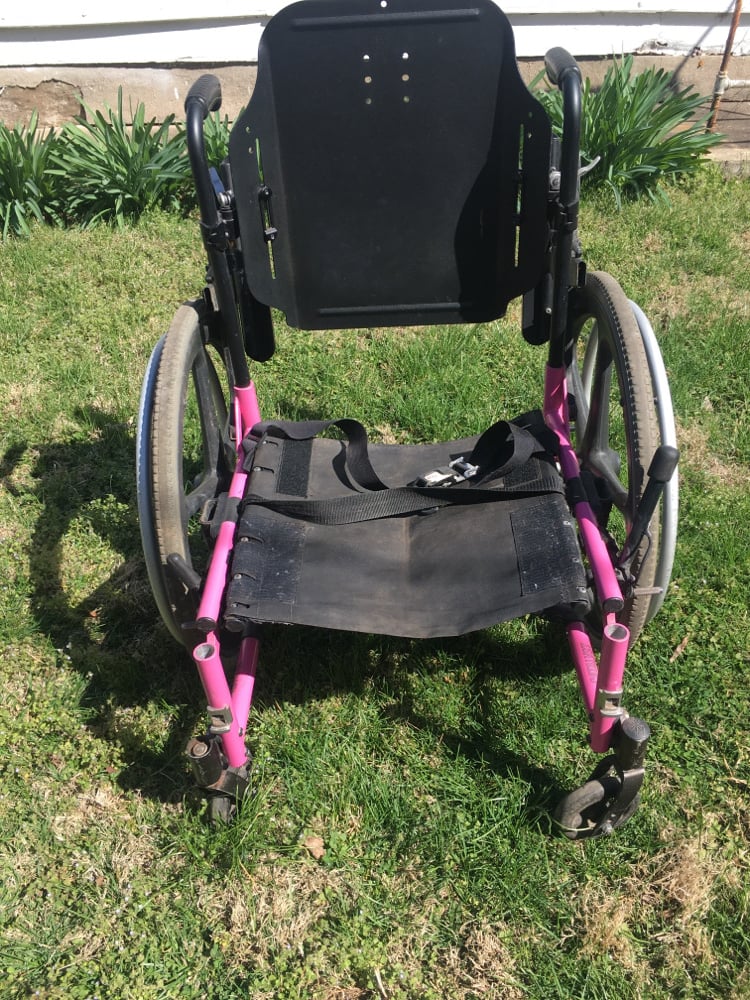 Image of Ki Mobility Catalyst Pink High Performance 250lb Capacity folding wheelchair