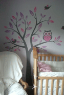 Owl on tree Nursery Vinyl Wall Decal