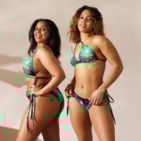 Image 1 of 'Titan's Rain' Recycled string bikini (Teal Variant)