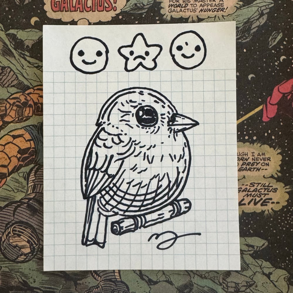 Image of Fat Bird Sharpie Sketch #115