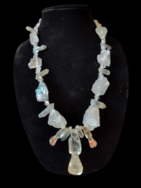 Image 1 of Clear Santa Muerte Necklace 