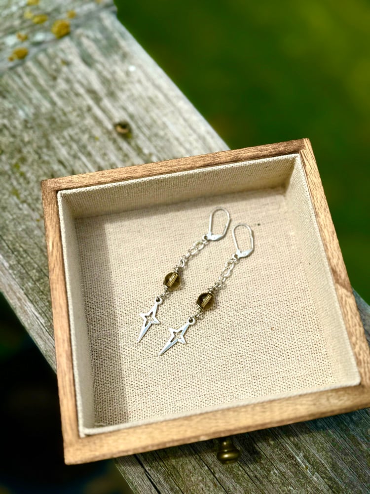Image of "the Seer" Earrings w/ Smoky Quartz