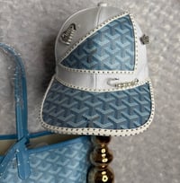 Image 3 of Large Light Blue Crossbody with hat