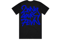 Image 1 of 247 Black T-Shirt W/Royal Blue Writing 