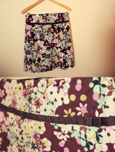 Image of Brown Skirt with Floral Print (FREE SHIPPING*)