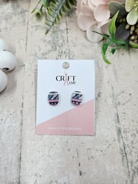 Image 2 of Tribal Print Polymer Clay Stud Earrings
