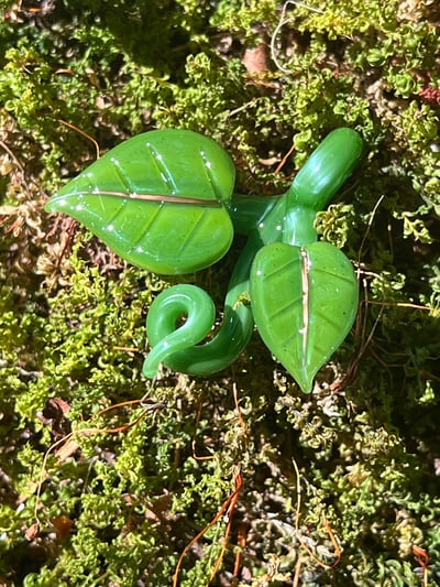 Image of Double Green Leaf Pendant