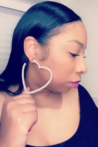 Image 1 of Heartbreaker Bling Hoop earrings 
