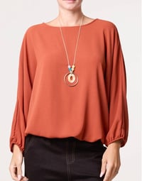 Image 1 of OLIVIA - BATWING NECKLACE BLOUSE