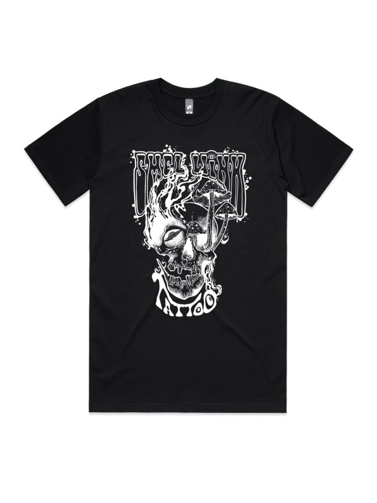PRE SALES! white design tee on coal