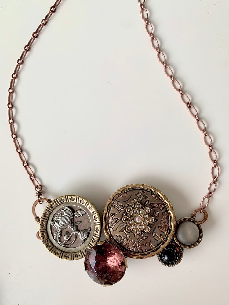 Image of "Antoinette" Statement Button Necklace