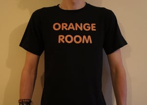 Image of Black T-shirt, Orange Logo - Unisex