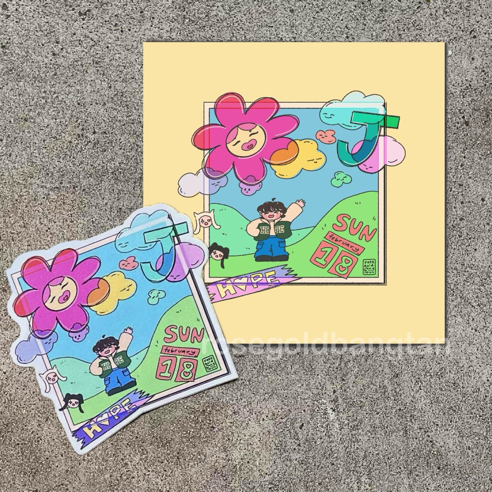 Image of j-hope sun day art print + sticker