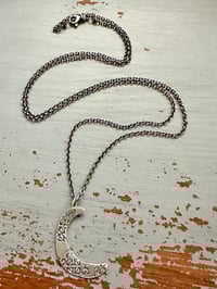 Image 12 of sterling silver moon pendant with courage inscription