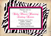 Image of Zebra Print Baby Shower Invitation - Printable Invite