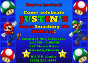 Image of Super Mario Bros Birthday Invitation - Printable Invite