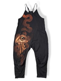 Image 2 of “EARTH ANGEL” CUSTOM BLEACH PAINTED OVERSIZED ROMPER SMALL
