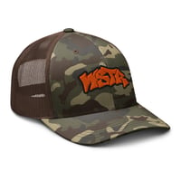 Image 2 of WSTR Logo Trucker Cap (camo)