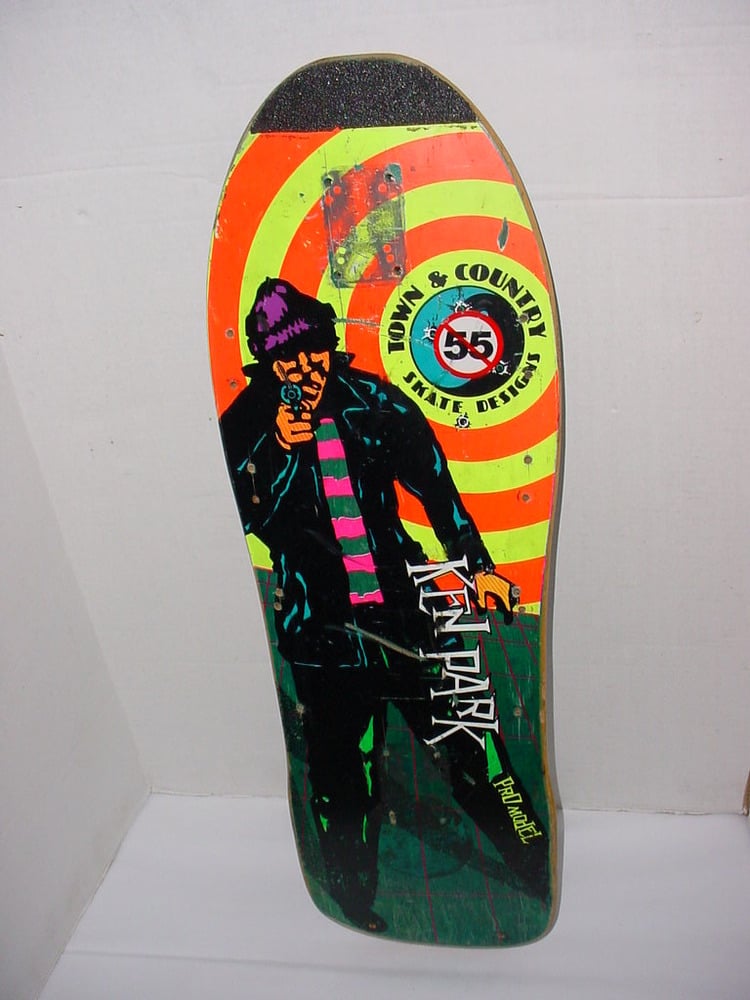 Image of Old School Skateboard 1986 Town & Country Ken Park "Mugger" Pro Model Deck Rare