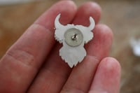 Image 5 of Harper the Highland Cow pin - white ripple