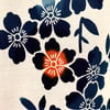 Antique Cotton Yucata (White Blue Flowers)