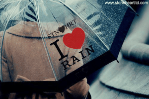 Image of Stone Heart "I Love Rain" Umbrella