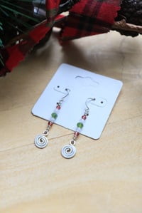 Image 2 of Silver x Holiday Themed Swirl Earrings
