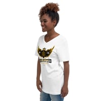 Image 2 of BOSSFITTED Black and Yellow  Unisex V-Neck T-Shirt