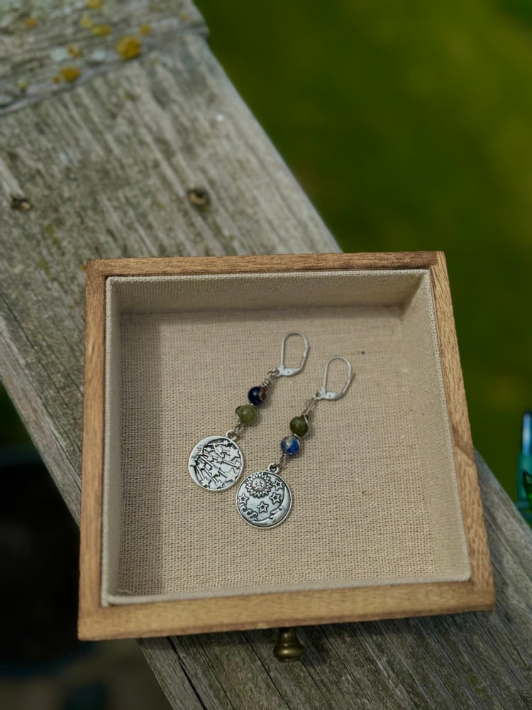 Image of "Moonlit Serenity" Earrings w/ Sodalite & Labradorite