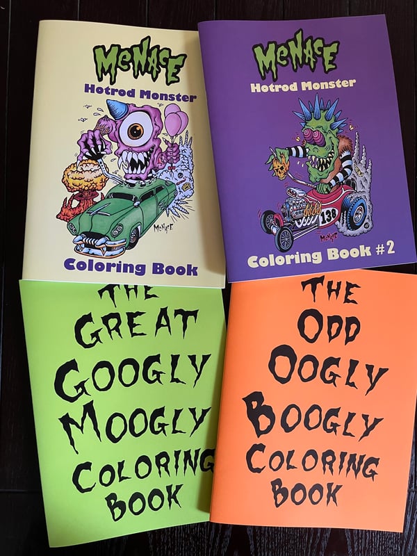 Image of All 4 Menace Monster Coloring Books