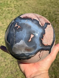 Image 1 of Large Volcano Agate Sphere UV #2112