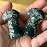 Image 1 of Moss Agate Mushroom ($8)