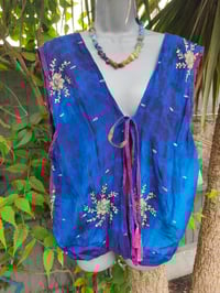Image 4 of Mykonos sari jewel oversized waistcoat / top 10-18 blue pink