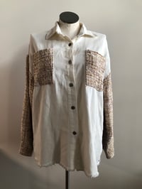 Image 2 of Upcycled “Beg Your Parton” shirt jacket