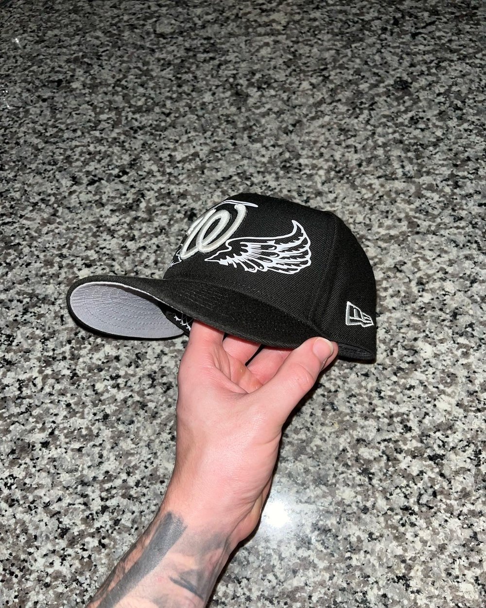 Image of BLACK & WHITE  NATIONALS  CUSTOM FITTED CAP