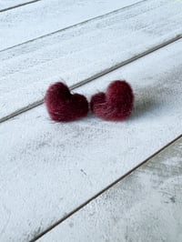 Image 5 of Fuzzy Hearts Earrings 