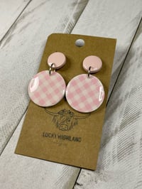 Pink gingham dangles 