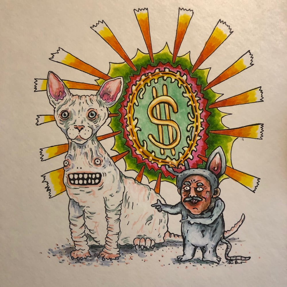 Image of How Much Would You Pay For A Pur? 10x10  original ink and acrylic on paper