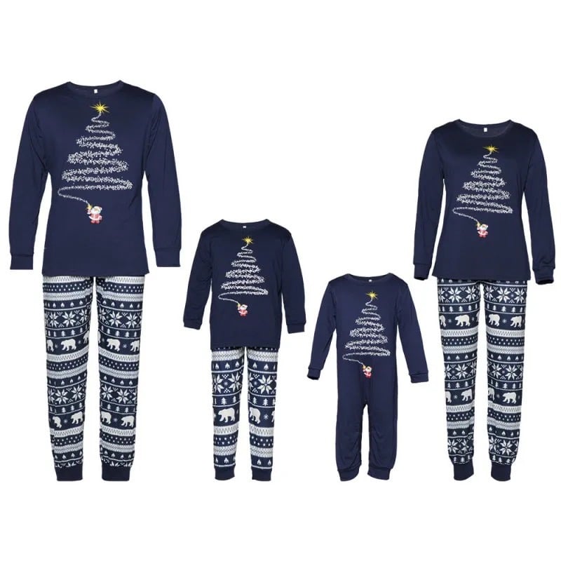 Image of 'Oh Xmas tree' Navy pyjamas