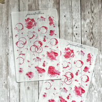 Image 1 of Splash Sticker Sheet | Transparent Matte | Pink W/ Shimmer