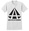 ACE OF DYMONDZ T-SHIRT - WHITE WITH BLACK LOGO