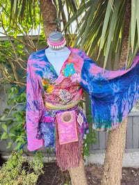 Image 1 of Wanderlust Stevie top rainbow flowers upto 14uk