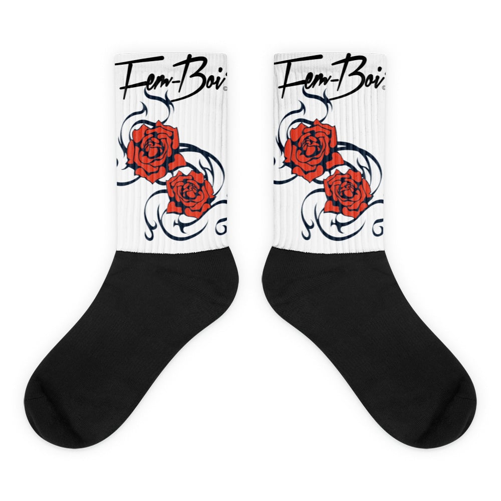 Image of Fem-Boii Rose Tattoo socks