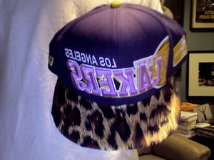 Image of Custom LA Lakers Leopard Print Snapback